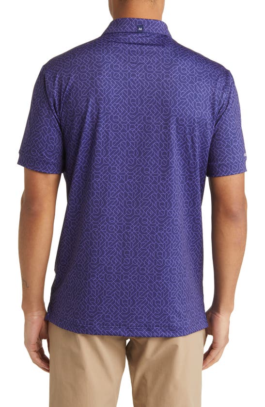 Shop Mizzen + Main Versa Performance Golf Polo In Deep Blue Maze Print