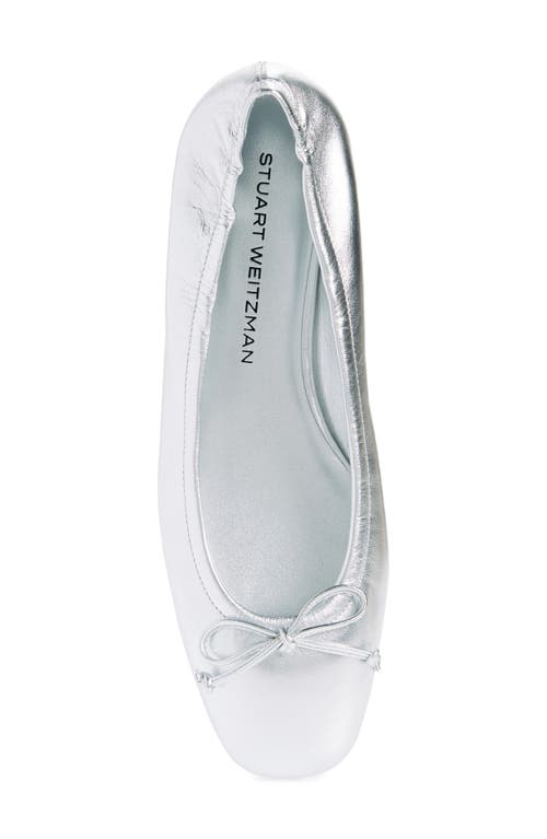 Shop Stuart Weitzman Bria Ballet Flat In Silver