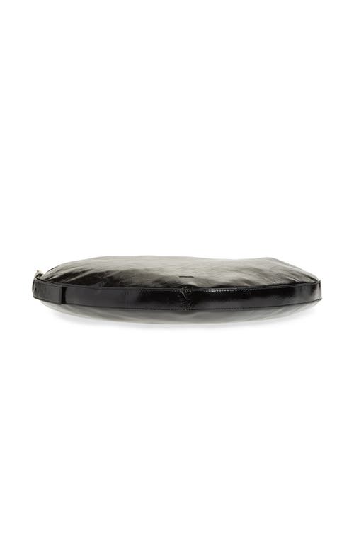 Shop Allsaints Half Moon Leather Shoulder Bag In Black