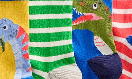 Shop Boden Mini  Kids' Assorted 7 Pack Crew Socks In Dinosours