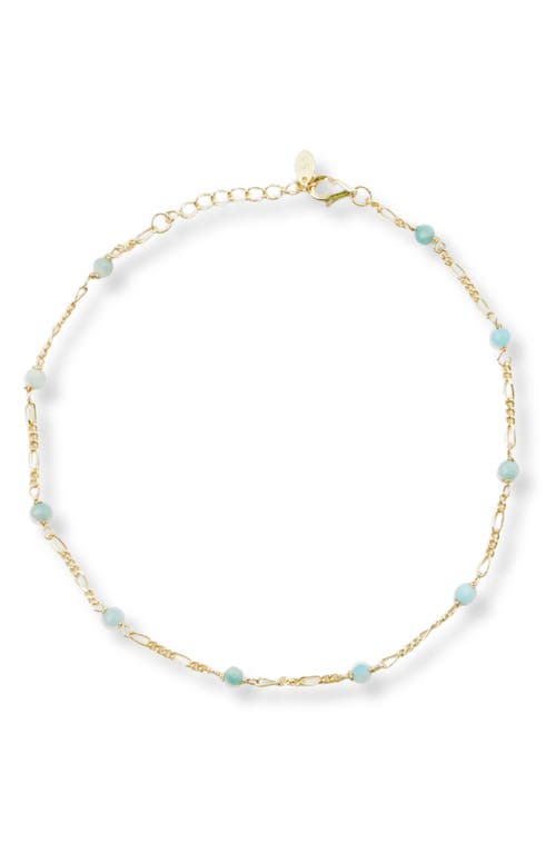 Amazonite Figaro Chain Bracelet in Gold