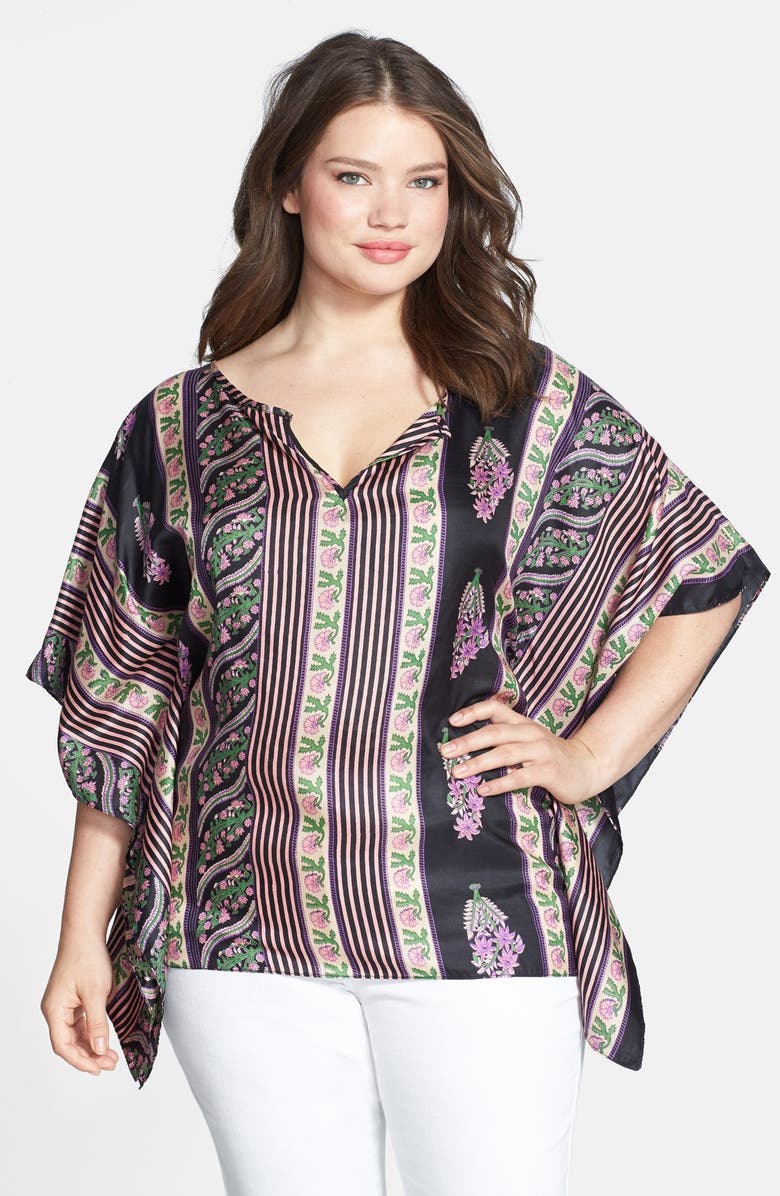 Persaman New York 'Olivia' Silk Poncho Top (Plus Size) | Nordstrom