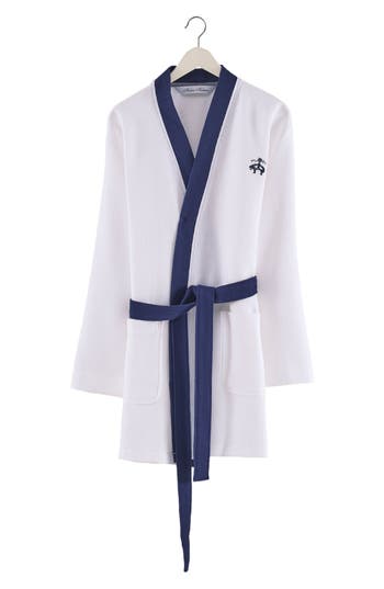 Brooks Brothers Waffle Turkish Cotton Robe In White