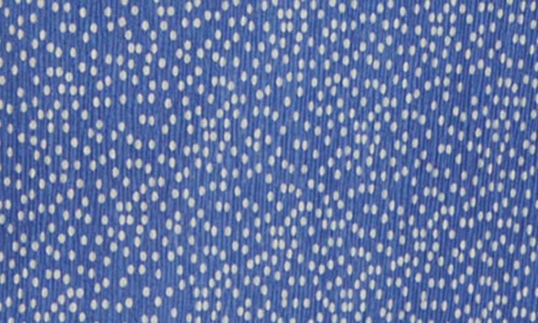 Mango Dot Split Neck Long Sleeve Dress In Blue