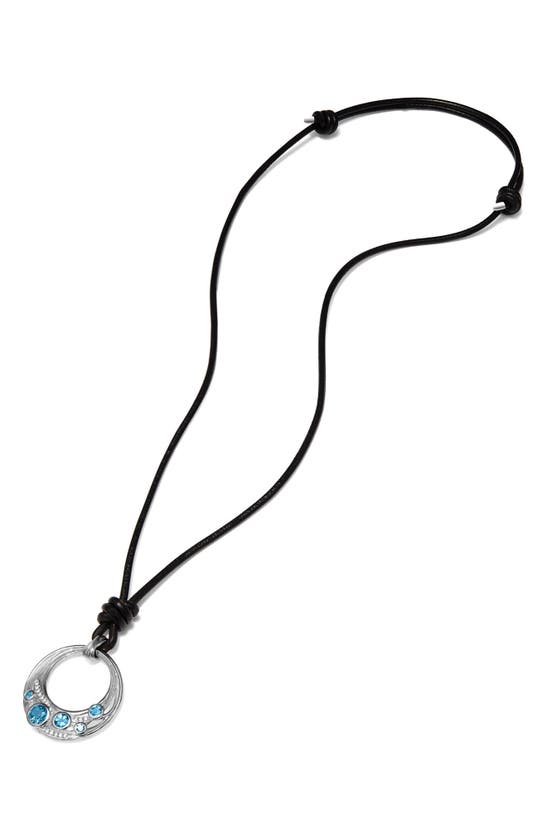Judith Ripka Santorini London Blue Topaz Leather Necklace