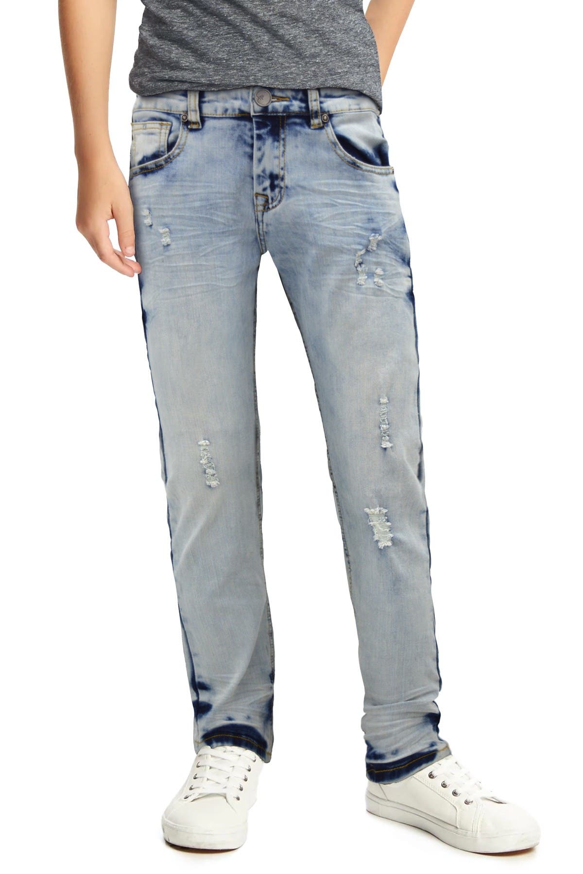 distressed acid wash jeans