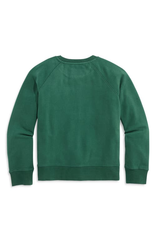 Shop Vineyard Vines Kids' Cotton Blend Graphic Sweatshirt In Charleston Green