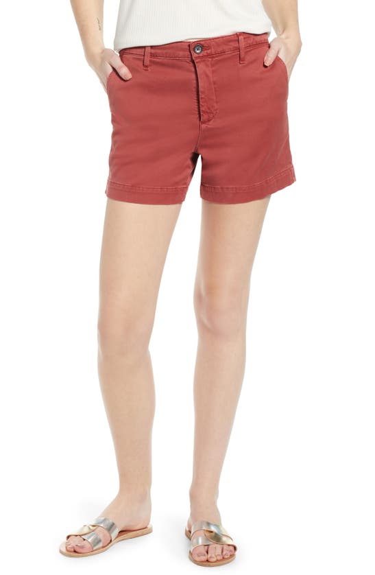 Ag Caden Tailored Trouser Shorts In Sulfur Mahogany Red