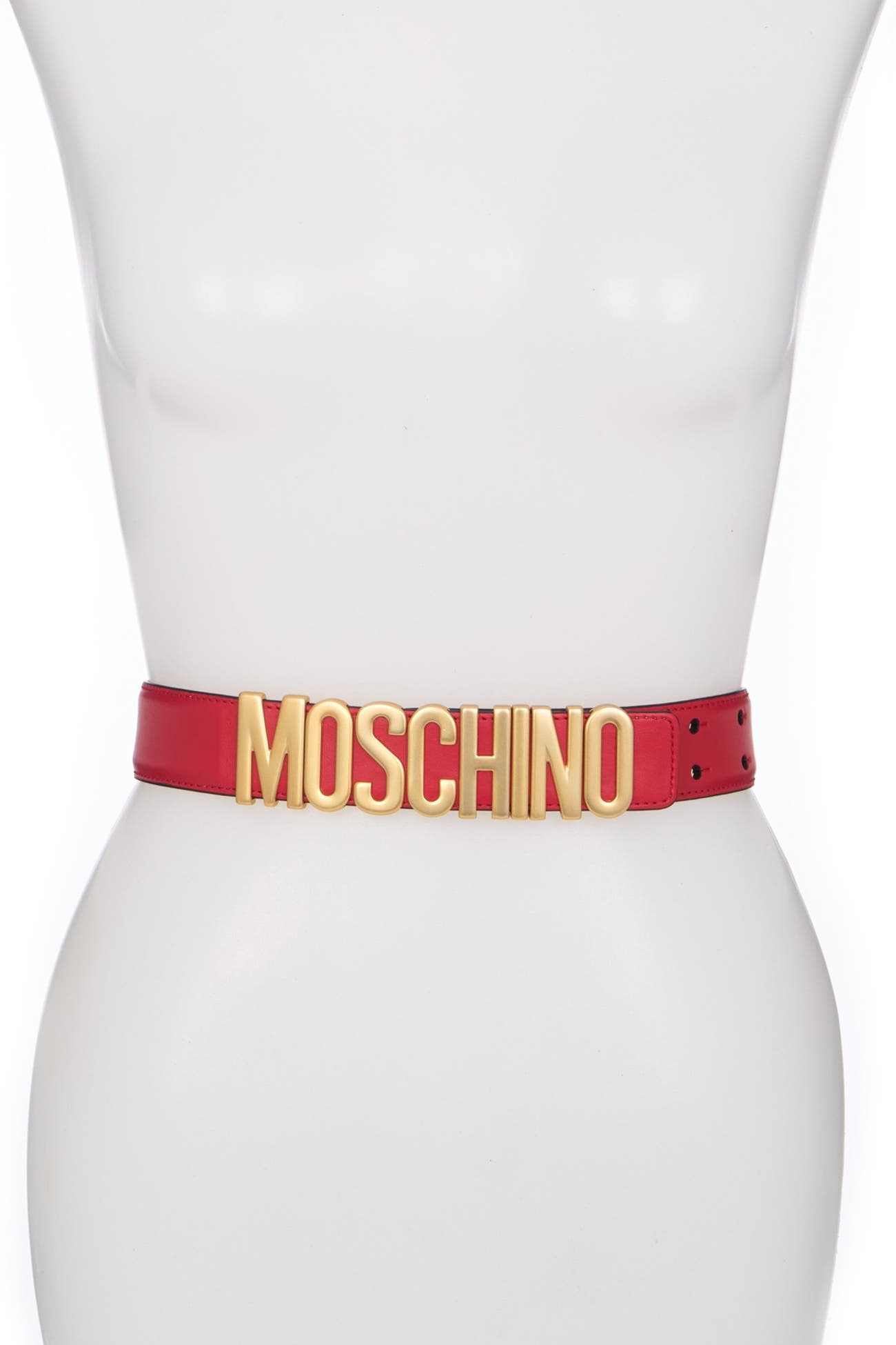 MOSCHINO | Thick Leather Logo Belt | Nordstrom Rack