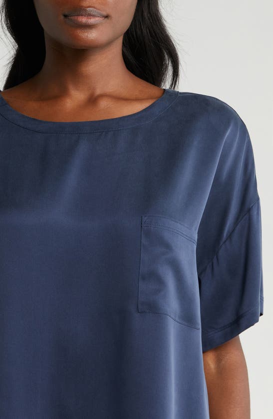 Shop Lunya Washable Silk Short Pajamas In Deep Bluednu