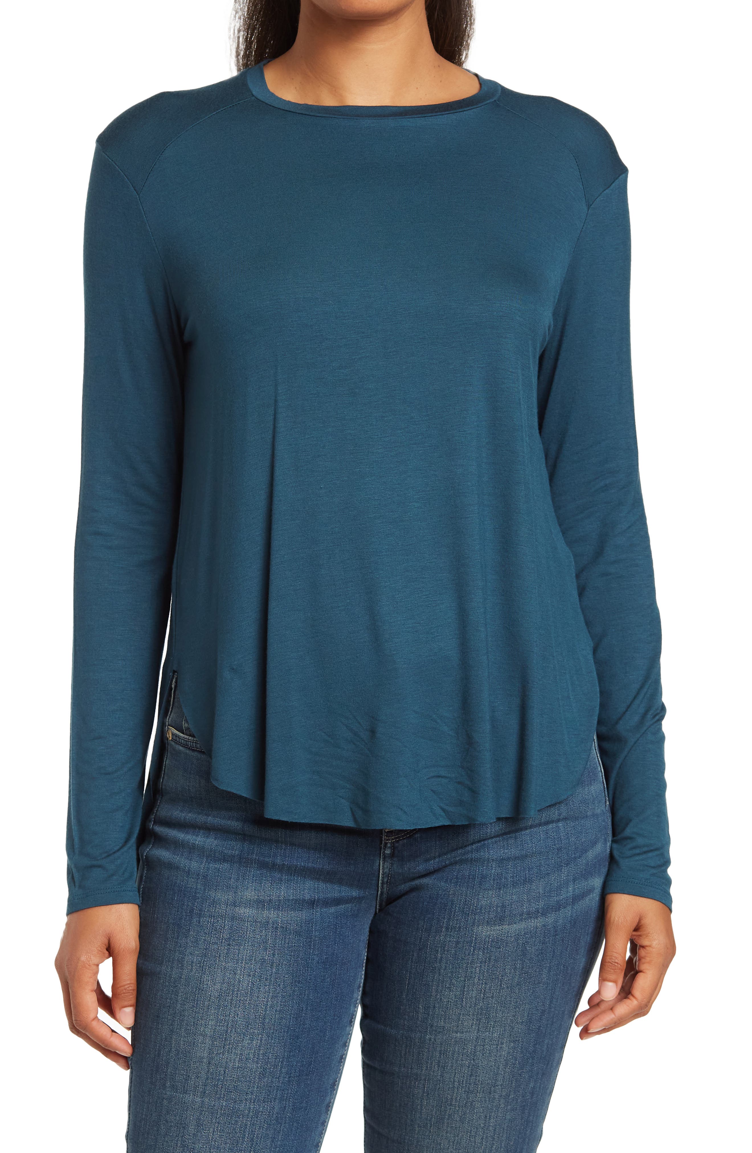 OneWorld Womens Plus-Size Long Sleeve Criss Cross Keyhole Sweatshirt 