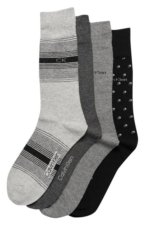Shop Calvin Klein Assorted 4-pack Dress Socks In Grey Assorted
