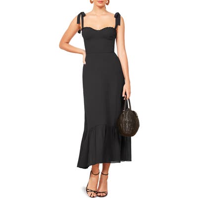 Reformation Nikita Midi Dress, Black