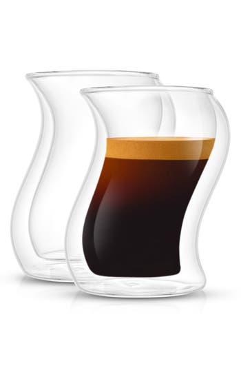 Joyjolt Set Of 2 Pivot Espresso Cups In Clear