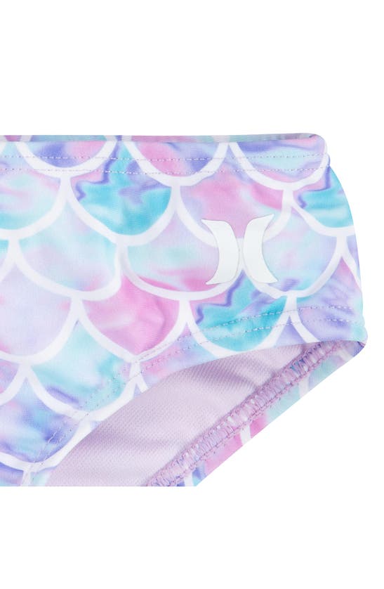 Shop Hurley Kids' Peplum Rashguard & Swim Bottoms Set In Light Lavender