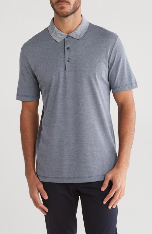 Theory Short Sleeve Polo In Baltic/white