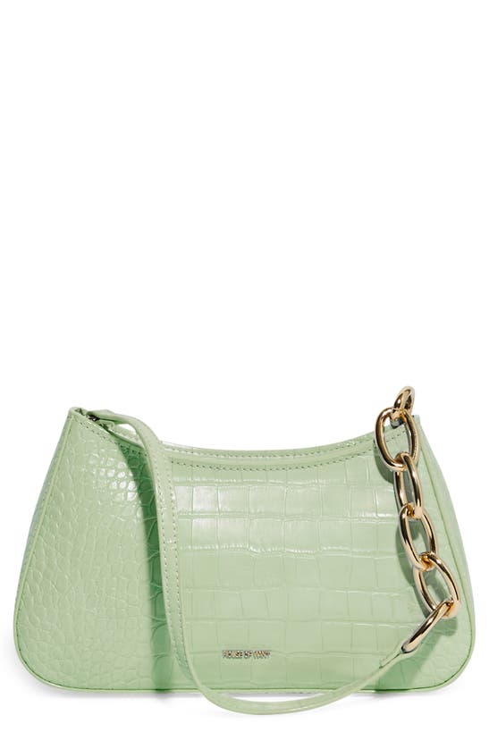 House Of Want Newbie Vegan Leather Shoulder Bag In Green Fig