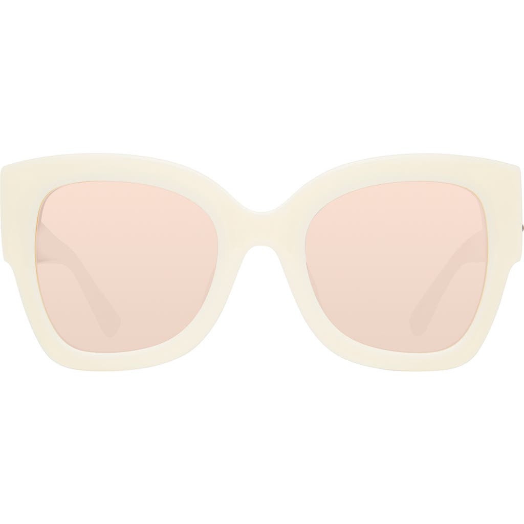 Kurt Geiger London Rectangular Sunglasses In Bone