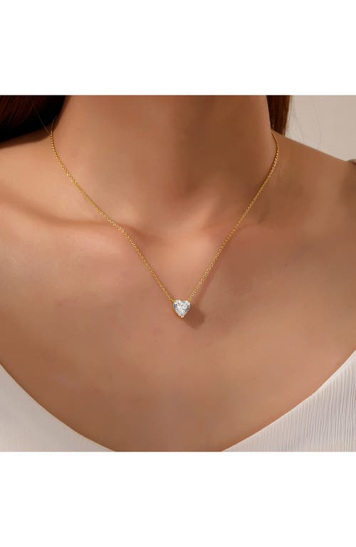 Shop Lafonn Simulated Diamond Solitaire Heart Pendant Necklace In White/gold