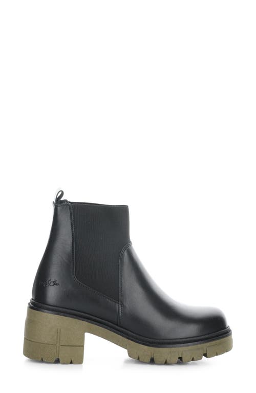 Shop Bos. & Co. Bianc Lug Sole Chelsea Boot In Black/khaki Feel/elastic