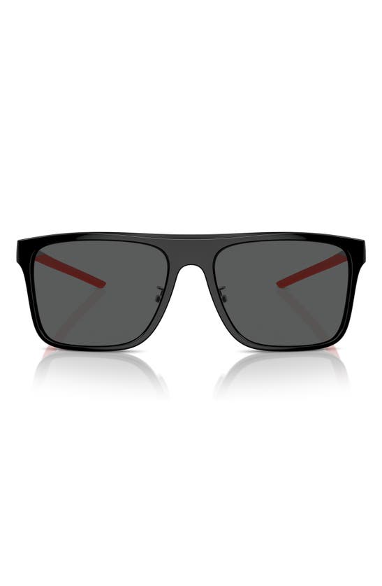 Shop Scuderia Ferrari 58mm Square Sunglasses In Black