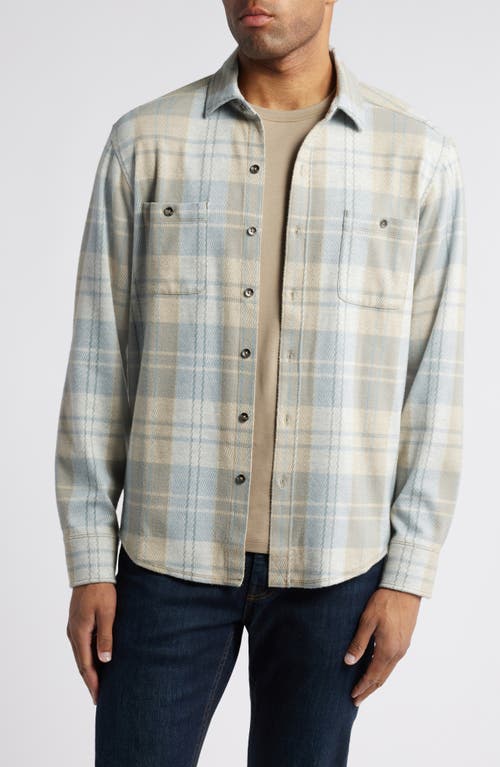 Shop Tommy Bahama Fireside Modesto Plaid Strech Flannel Button-up Shirt In Winds Breeze