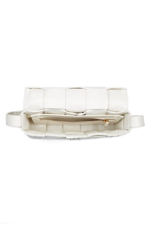 Shop Bottega Veneta Plisse Cassette Bag In White/brass