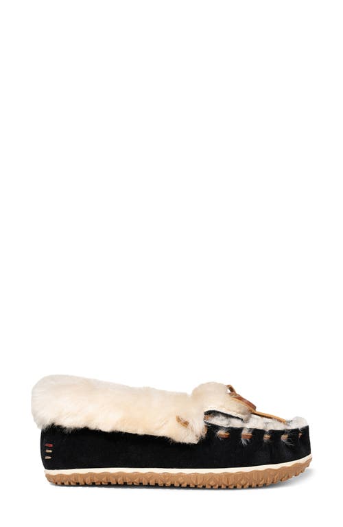 Shop Minnetonka Ultimate Genuine Shearling Slipper In Black