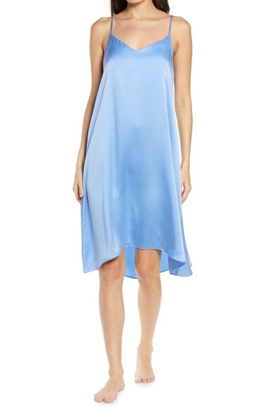 Papinelle Pure Silk Slip Nightgown In Cornflower Blue