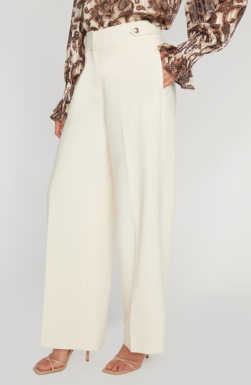 Shop Elie Tahari The Angelica Wide Leg Pants In Ivory Cream