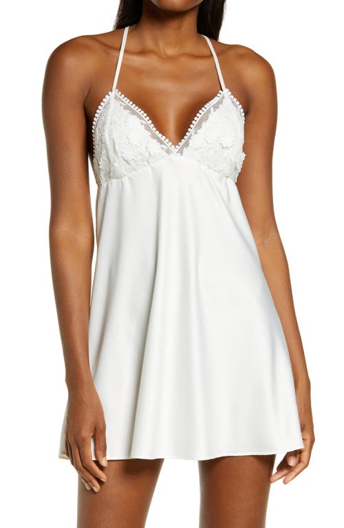 Kylie Charm Satin Chemise in Ivory