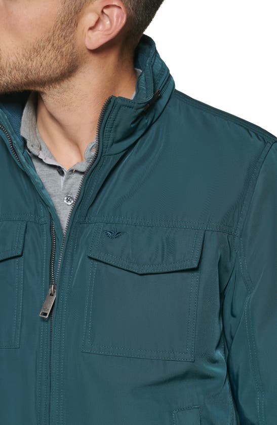 Dockers Quilted Lined Flight Bomber Jacket In Forest