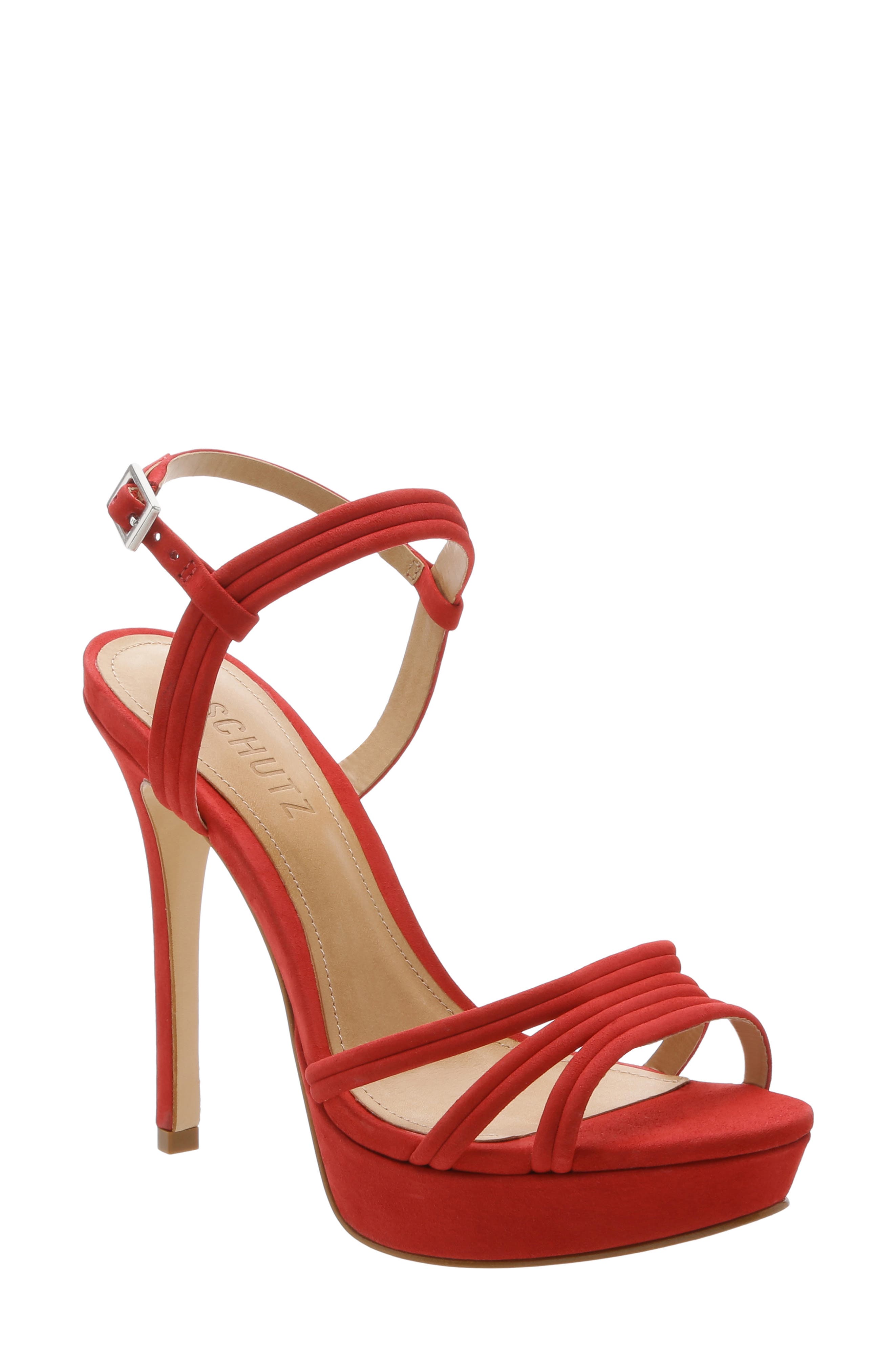 Schutz Bogga Platform Sandal, Red