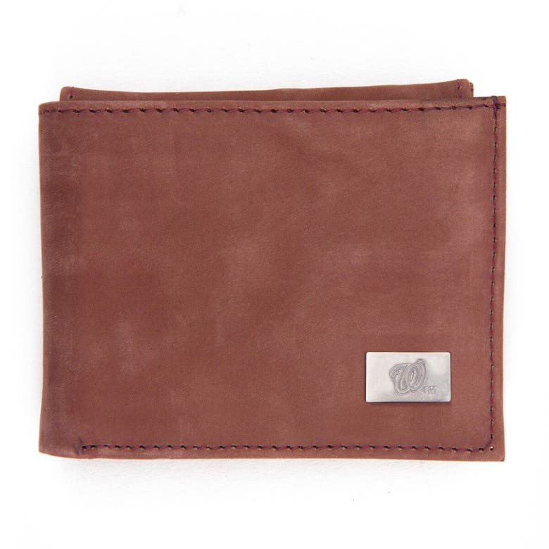 Eagles Wings Washington Nationals Leather Bifold Wallet In Brown