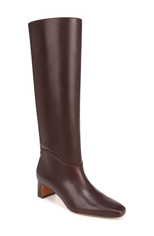 Vince Calfskin Kitten-heel Knee Boots In Ganache