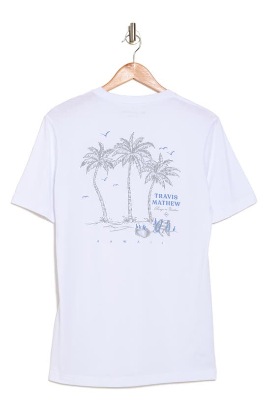 Shop Travismathew Hilltop Trail Cotton Graphic T-shirt In White