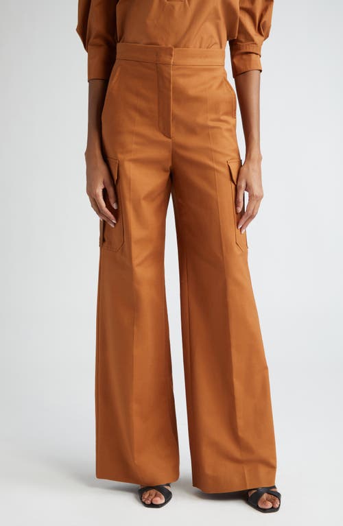 Max Mara Edda Cargo Pocket Relaxed Stretch Cotton Pants Clay at Nordstrom,