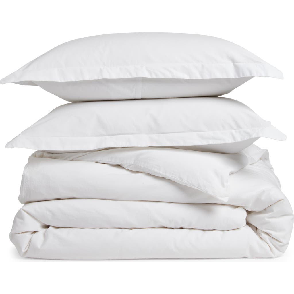 Nordstrom Organic Cotton Percale Duvet & Shams Set In White