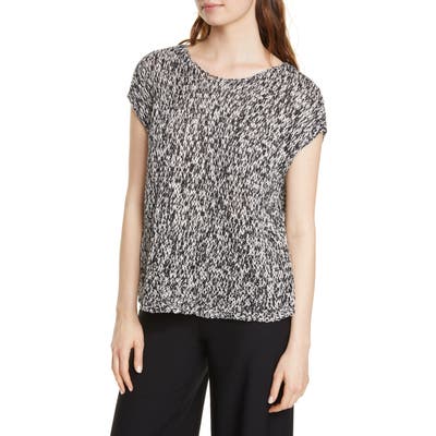 Eileen Fisher Boxy Short Sleeve Organic Cotton Sweater, Black