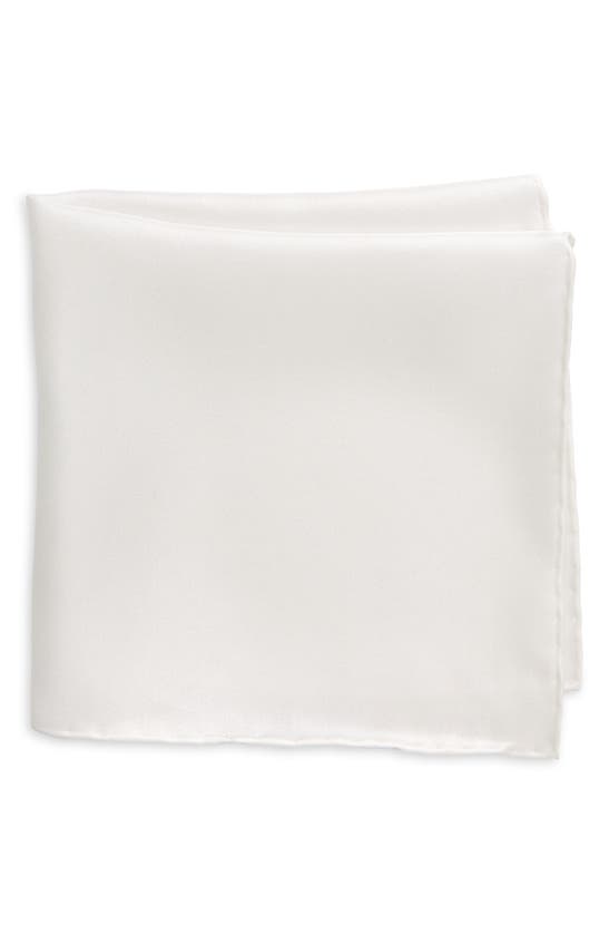 Shop Thom Sweeney Silk Pocket Square In White