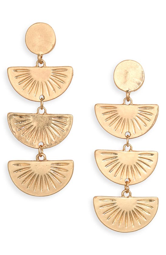 Shop Melrose And Market Triple Crescent Drop Earrings In Gold