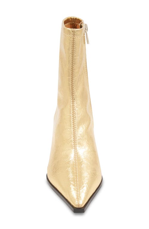 Shop Bcbg Seriba Block Heel Bootie In Gold