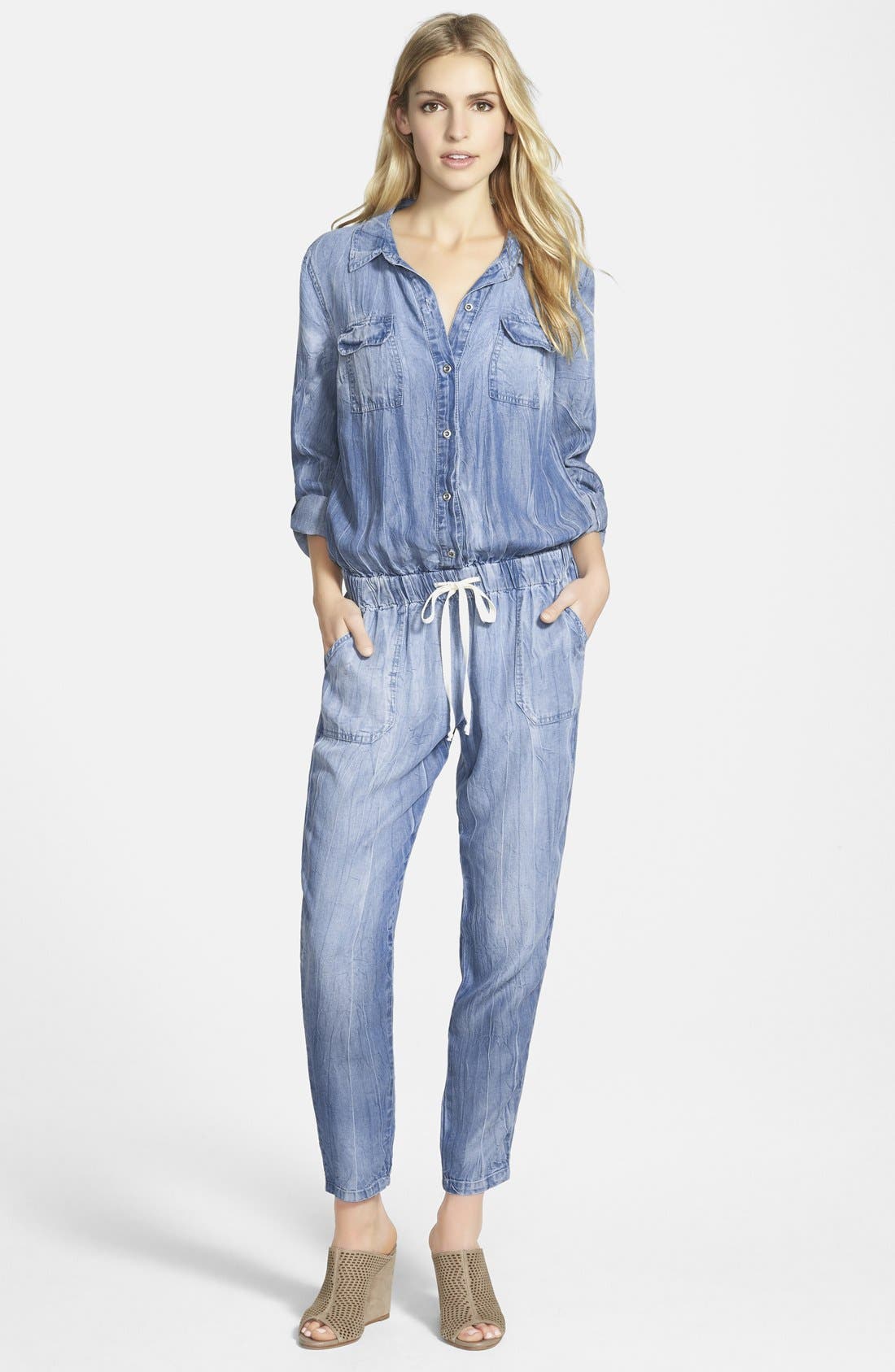 splendid denim jumpsuit