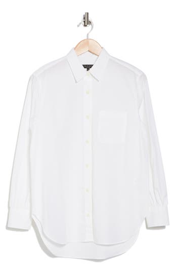 Rag & Bone Max Button Front Shirt In White