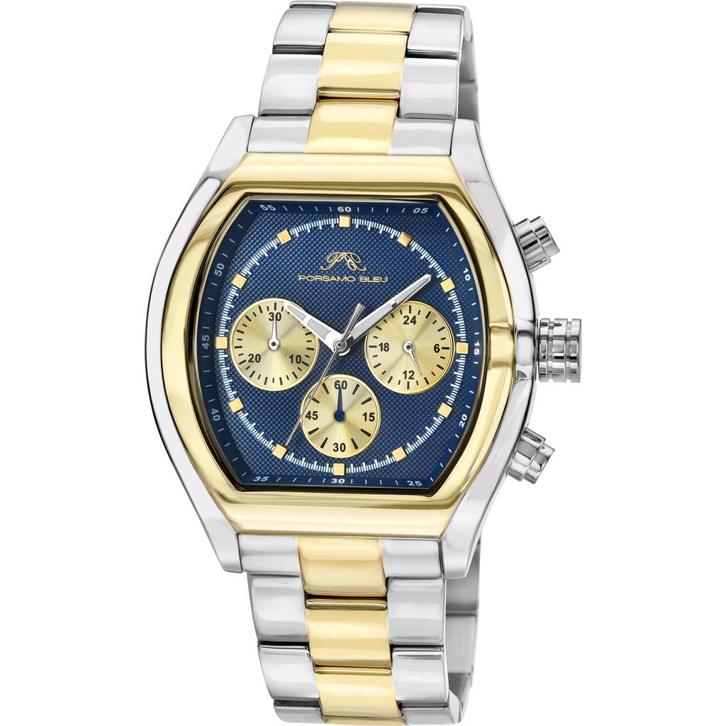 Shop Porsamo Bleu Roman Chronograph Two-tone Bracelet Watch, 42mm