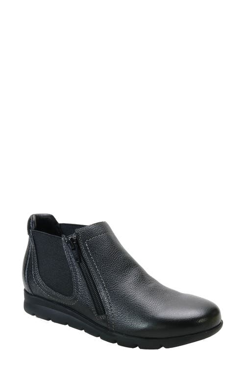 Shop David Tate Popular Wedge Bootie In Black Pebble Grain