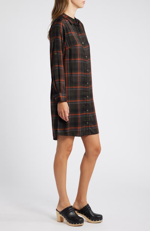 Shop Hatley Cara Plaid Button-up Shirtdress In Black