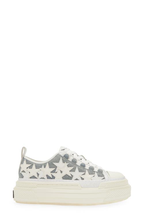 Shop Amiri Stars Court Platform Sneaker In Washed Indigo