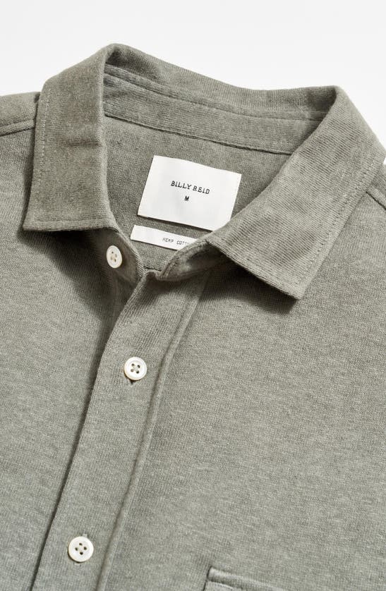Billy Reid Short Sleeve Hemp Cotton Knit Shirt In Washed Grey