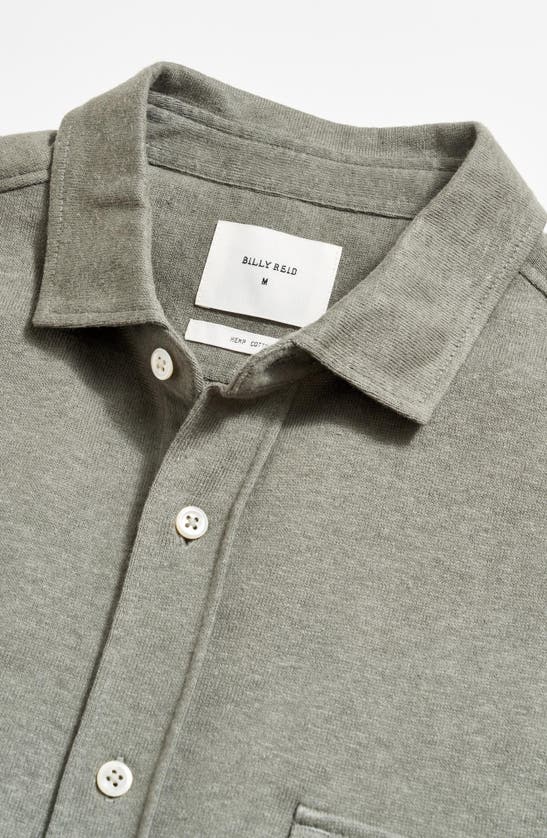 Shop Billy Reid Hemp & Cotton Knit Short Sleeve Button-up Shirt In Washed Grey